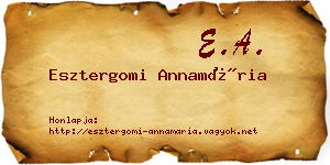 Esztergomi Annamária névjegykártya